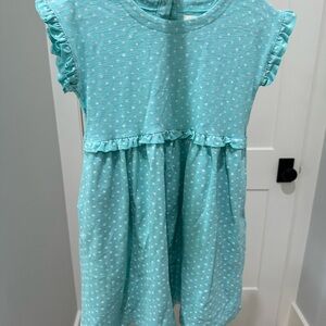 Aqua Polka Dot Ruffle Dress